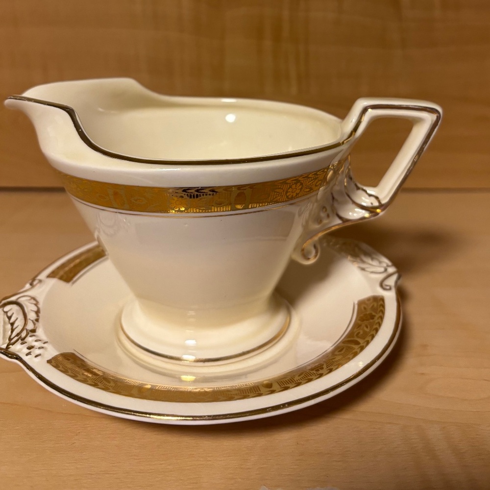 Burleigh Ware Zenith Gravy Boat with Underplate